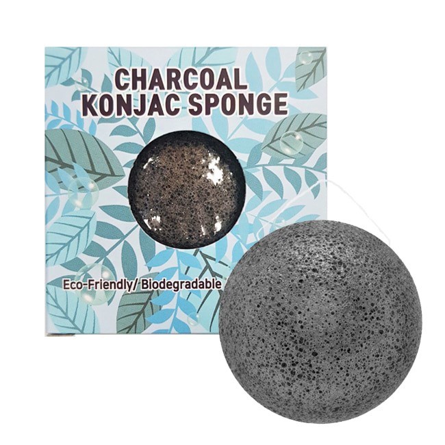 Trimay Спонж конняку с древесным углем Charcoal Konjac Sponge 8809706860527 - фото 12423