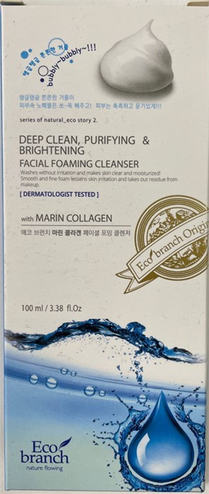 ПОД ЗАКАЗ.Eco Branch Глубокоочищающая пенка с морским коллагеном Deep Clean Facial Foaming Cleanser with Marin Collagen 8809086084711 - фото 8082